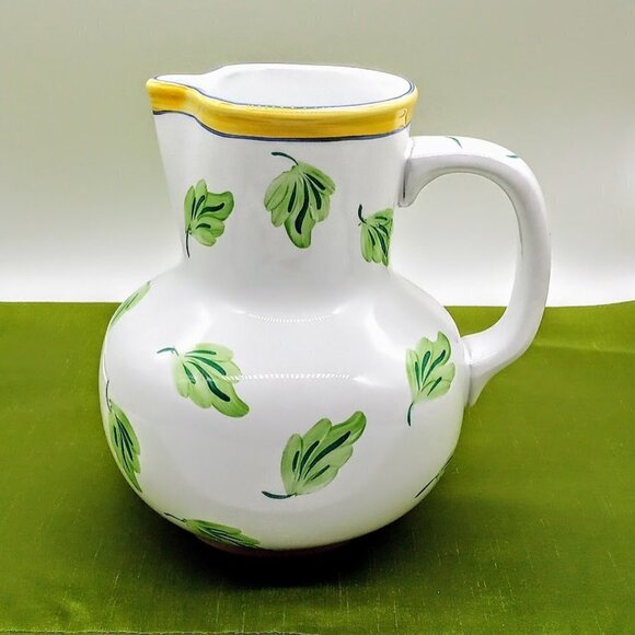 Vintage Herend Village Pottery Hand-Painted Crispin Ceramic Pitcher - Picture 1 of 7